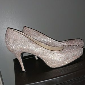Silver Slipper Gold Heels 12w